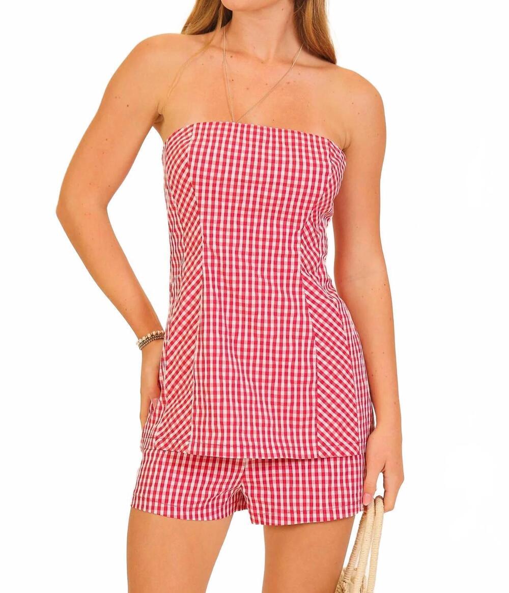 NEW LUMIERE hot summer matching set in red, white